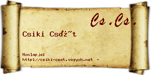 Csiki Csát névjegykártya
