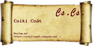 Csiki Csát névjegykártya